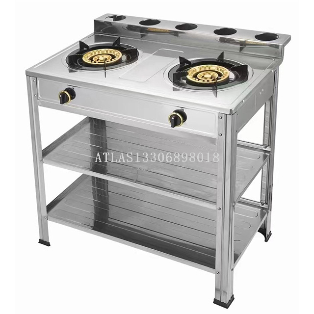 Liquefied gas commercial double stir-frying stove, gas stir-frying stove, restaurant cooking stove, gas stove, stainless steel fierce fire stove