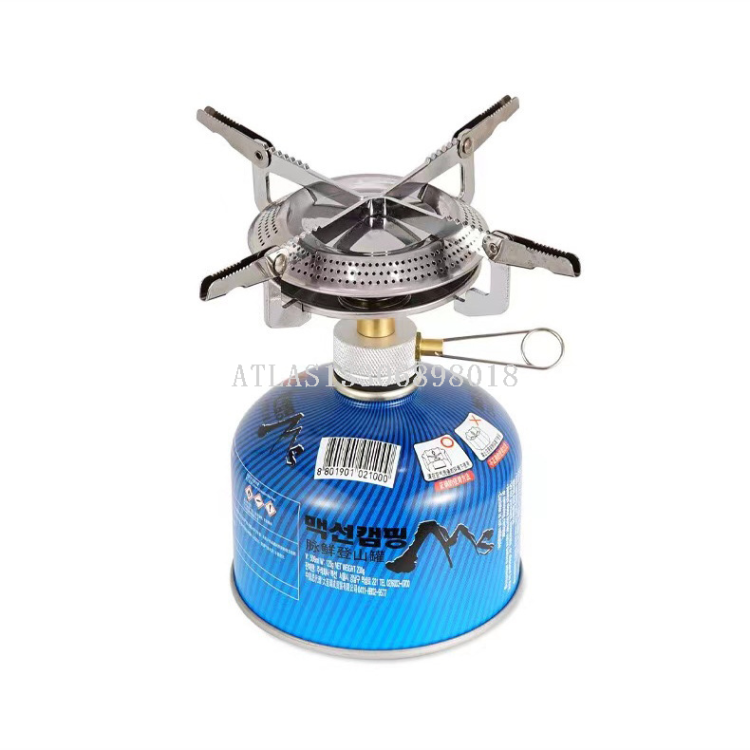 Outdoor mountain climbing gas stove, barbecue disc stove, camping stove, high-power adjustable energy-saving folding stove