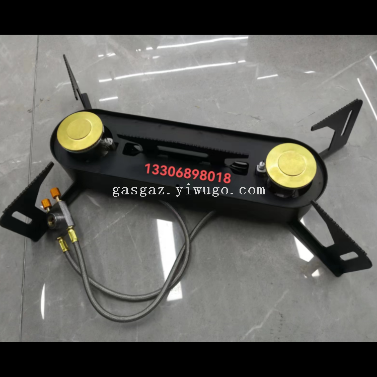 Shunxiang Camping stove, barbecue outdoor square stove, gas tube stove, two-head folding stove with tube, double-head simple stove