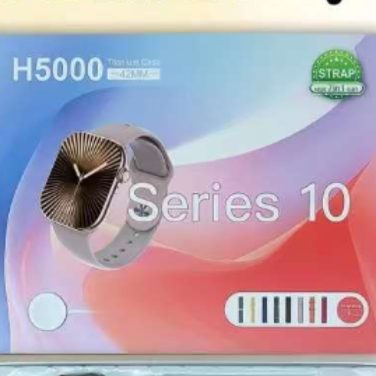 H5000 Business 10th Generation 7in1 Black, Silver and Orange Wireless Charging Bluetooth Watch Multi-Wristband Set
