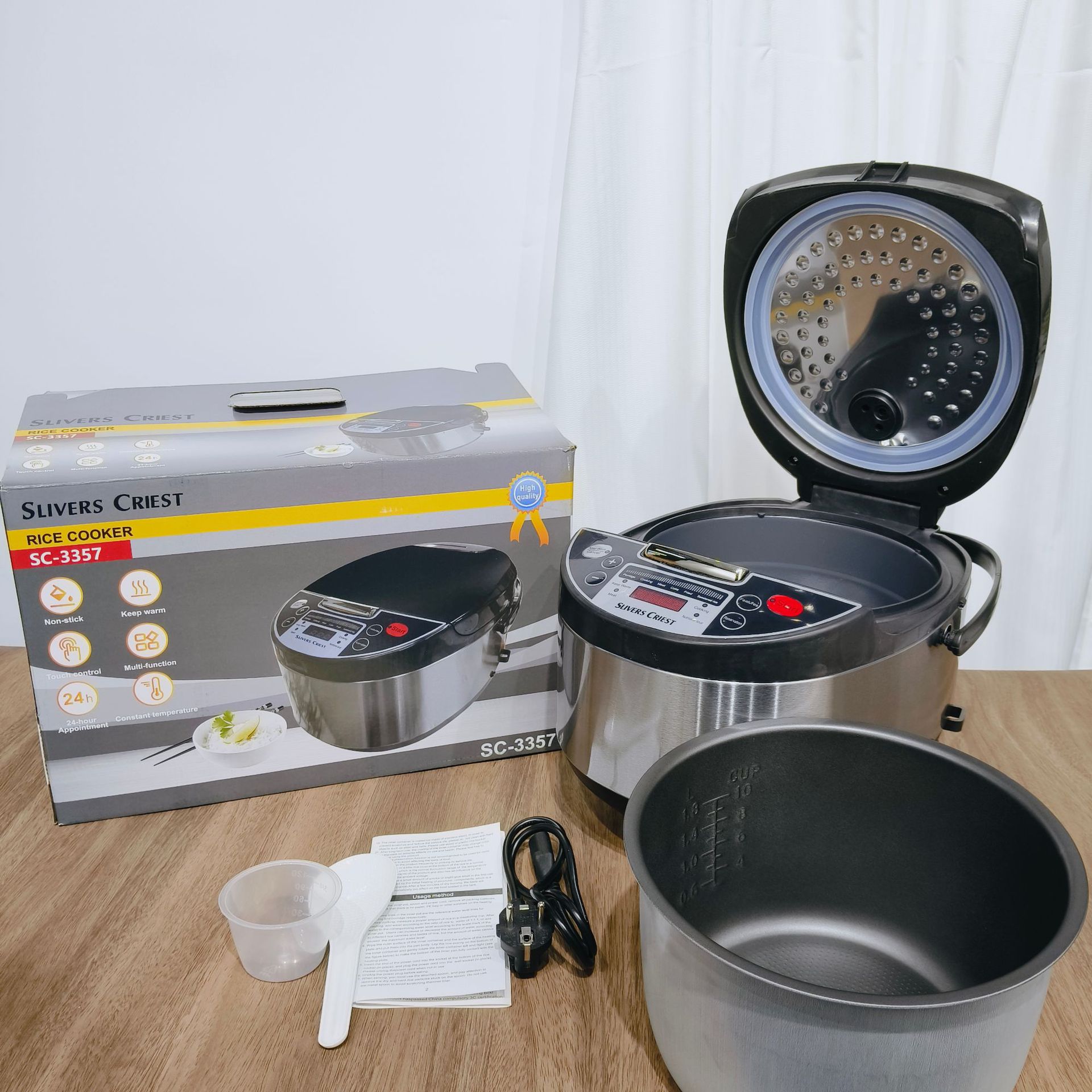 外贸出口家用Rice Cooker铝制锅欧规电饭煲英文面板跨境保温隔热