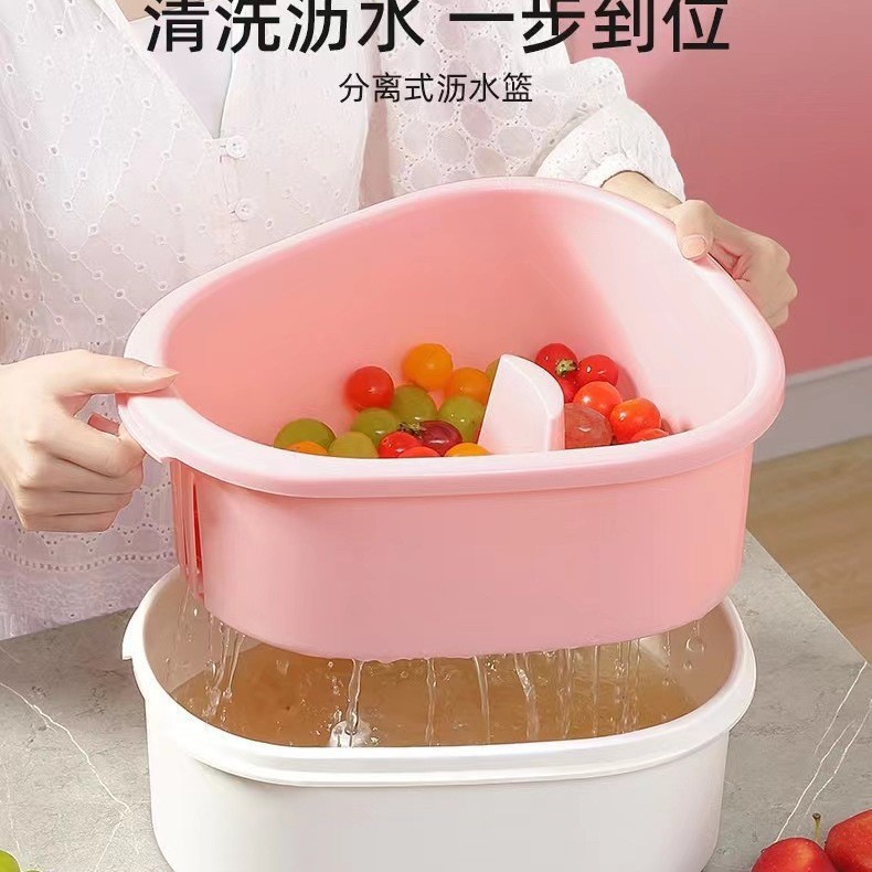 跨境洗水果神器免手洗果蔬清洗机去农残去污渍洗蔬菜沥水篮