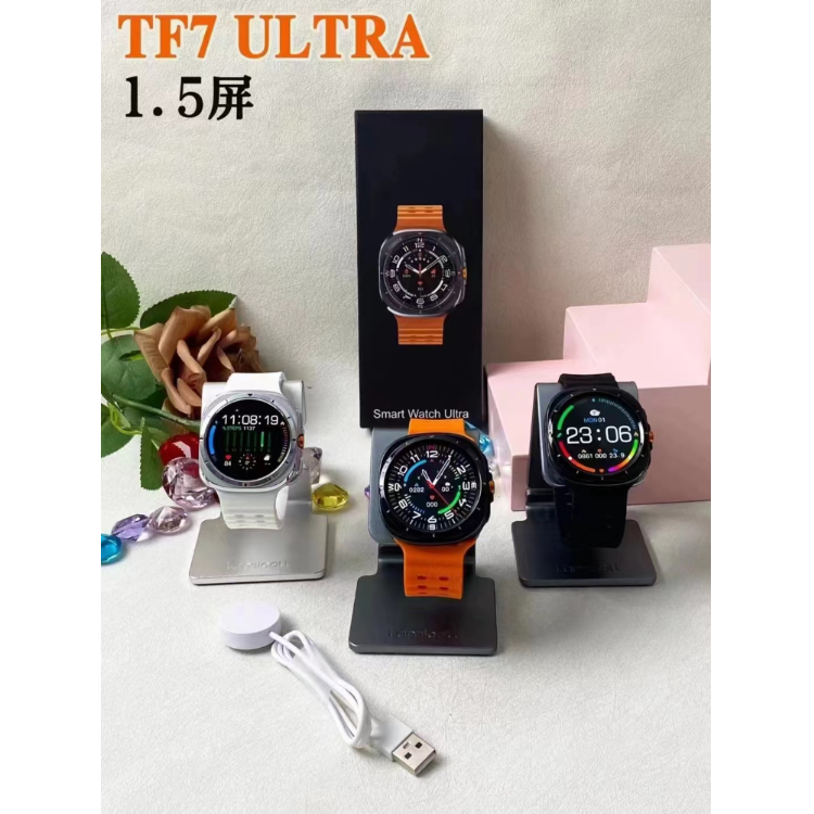 The tf7ultra Bluetooth watch is available in black, white and orange