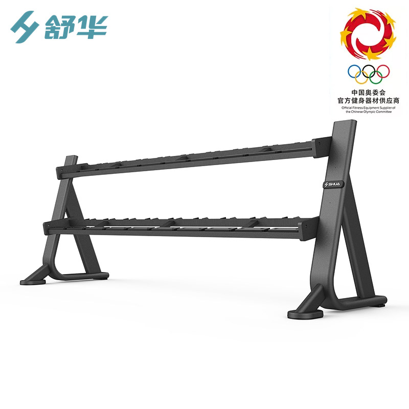 Shuhua Commercial dumbbell Rack G6884 can be used by enterprises to place dumbbell flying birds and barbell plate rack combination gym equipment Application Scenario