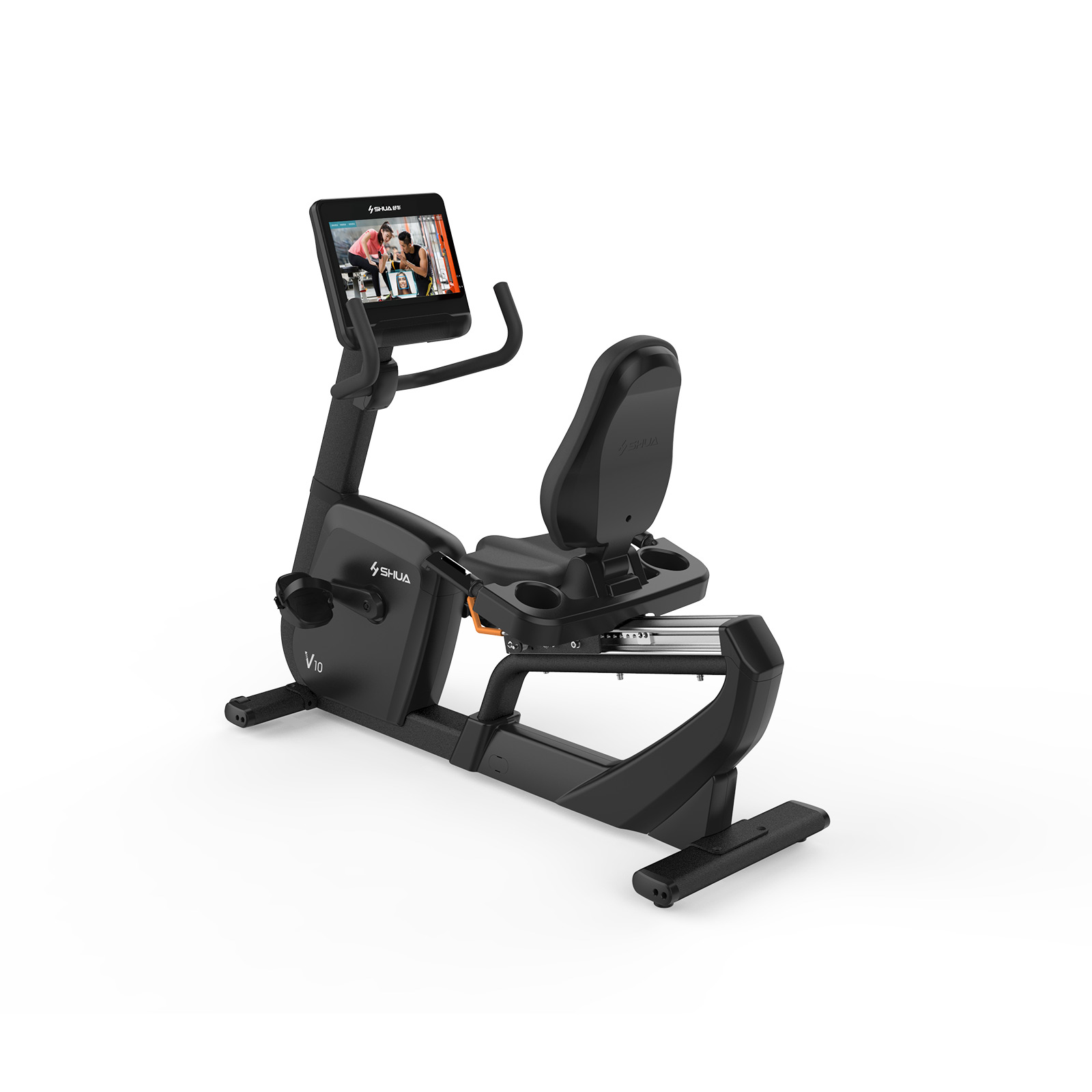 SH-B9100R V10 Commercial horizontal exercise bike, a special exercise bike equipment for gyms, is quiet and shock-absorbing Application Scenario