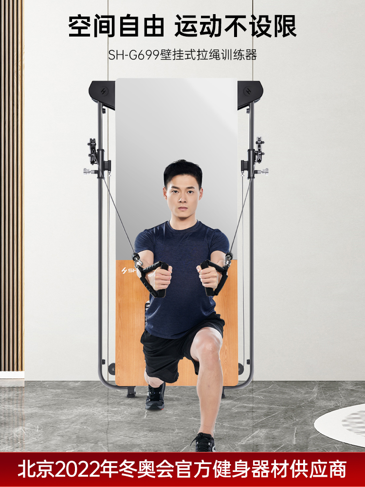 SHUA Shuhua Wall-mounted Wood Grain Fitness Equipment Multi-functional All-in-one Home Set Combination Comprehensive Trainer G699