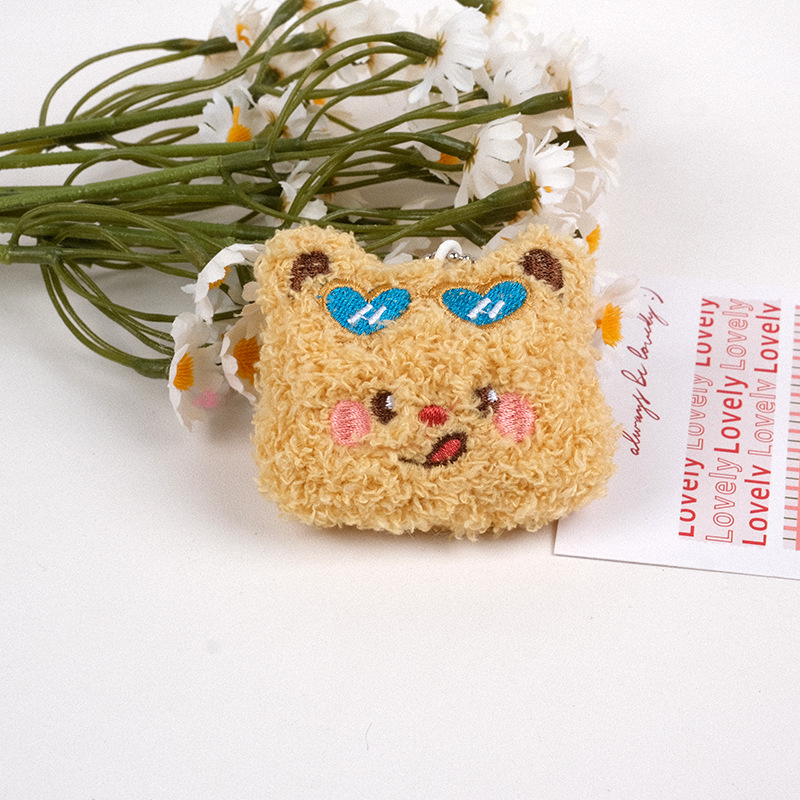 Squeaky's new cartoon Butter Bear plush doll cute girly heart bag doll brooch hanging accessory details Picture
