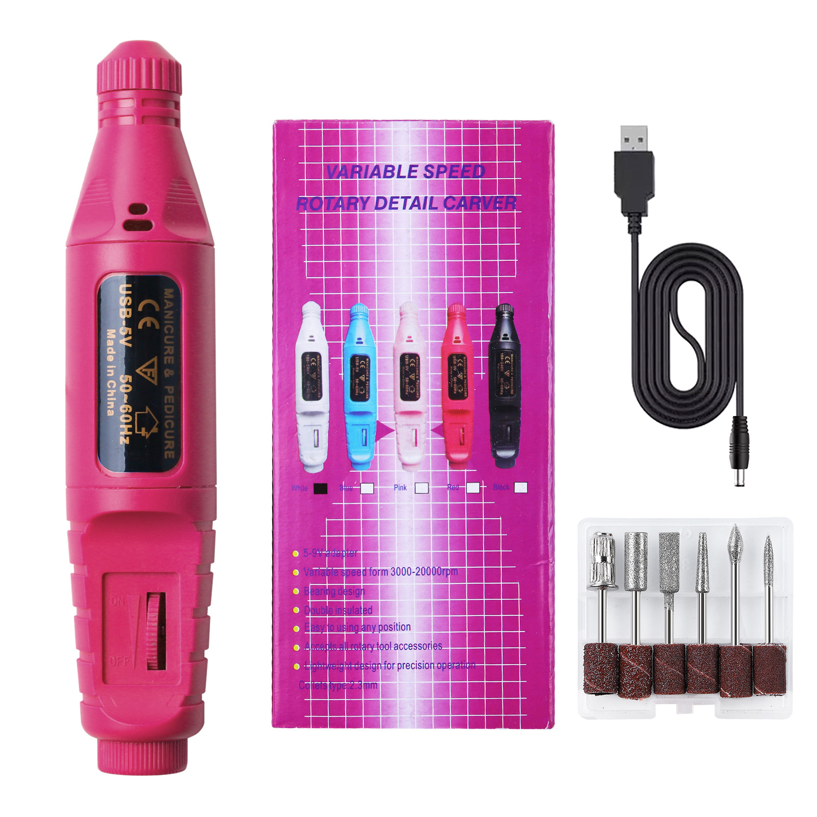 Hot-selling nail polish pen-type grinding machine USB cable portable nail polish tool Item Picture