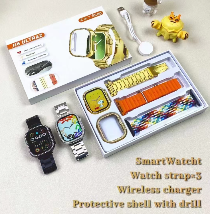 Hot-selling H6 Ultra2 Smart Bluetooth Watch WristBand Wireless Charging Set 4-in-1