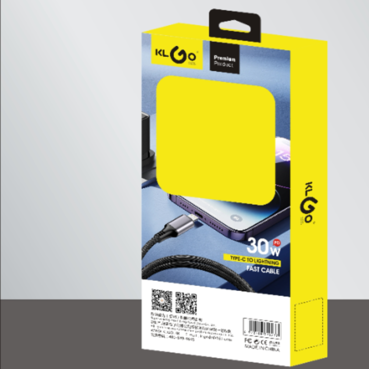 Coolway KLG0 Black PD fast charging data cable 30W TYPE-C with IOS port details Picture