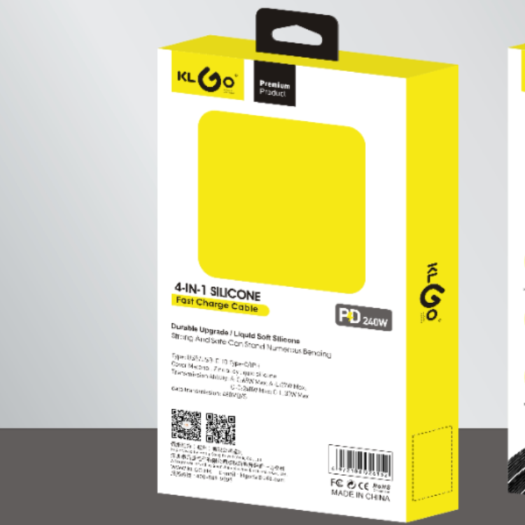 Coolwei KLGO 2-drag 2-data cable 4IN1 multi-functional 240WPD fast charging head USB data cable Specification image