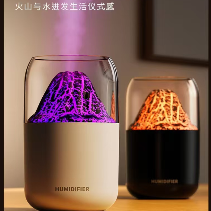 新款火山加湿器家用卧室小型桌面火焰星球大喷雾补水仪香薰加湿器详情图4