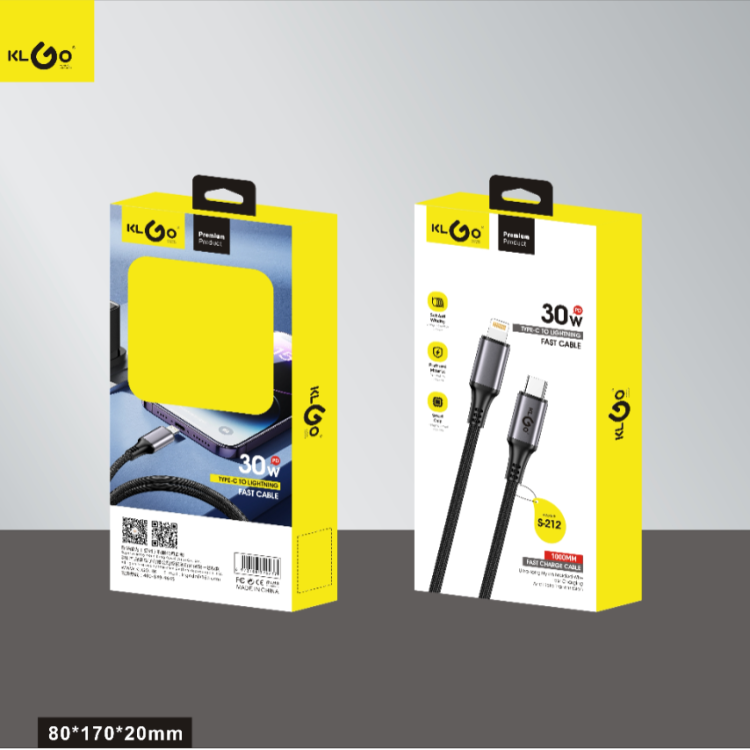 Coolway KLG0 Black PD fast charging data cable 30W TYPE-C with IOS port