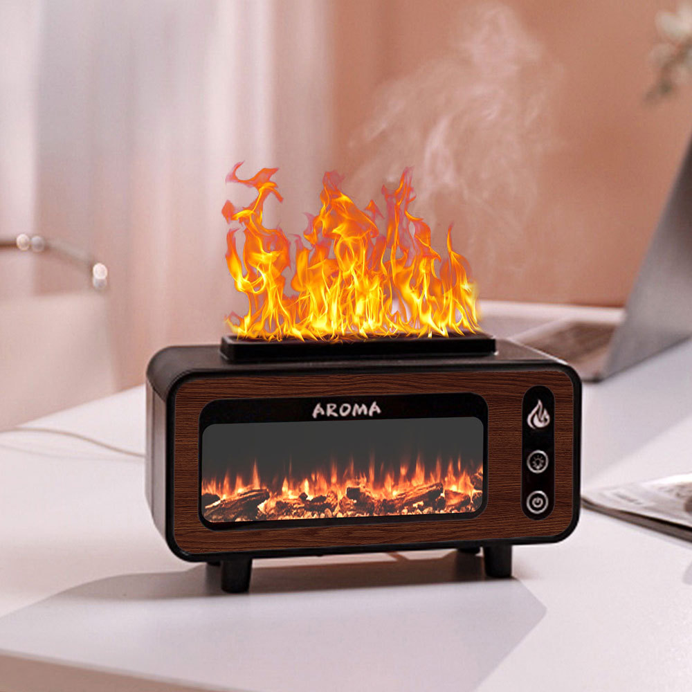 LA-0646 Best-selling retro fireplace flame aroma diffuser, gift aroma diffuser, Small creative desktop aroma diffuser Specification image