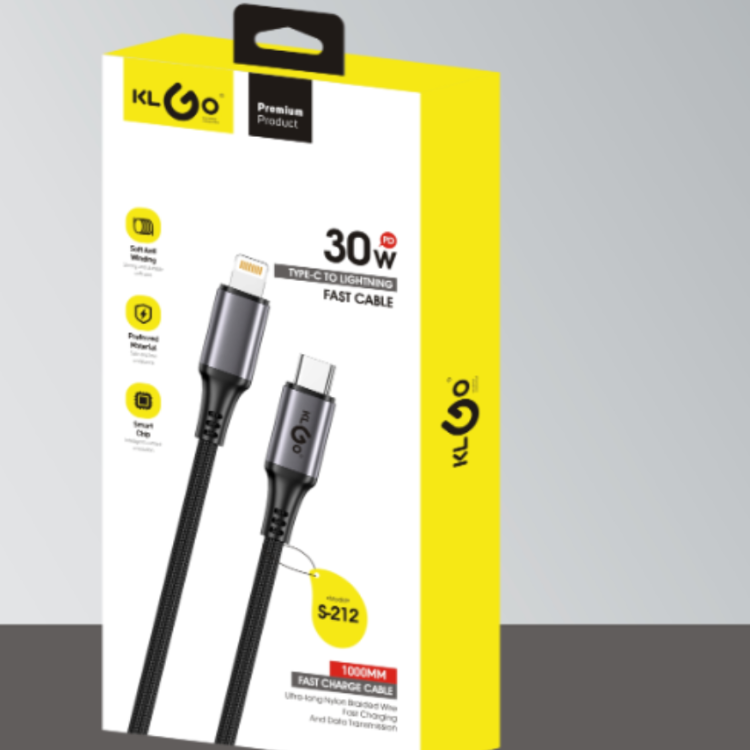 Coolwei KLGO S-212 PD30W TYPE-C IOS fast charging 30-watt data cable Specification image