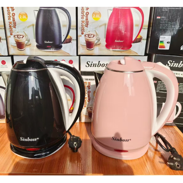 The classic best-selling solid color water kettle 2.0L four-color electric kettle has been upgraded to VDE with two round plugs and double gold temperature control Specification image