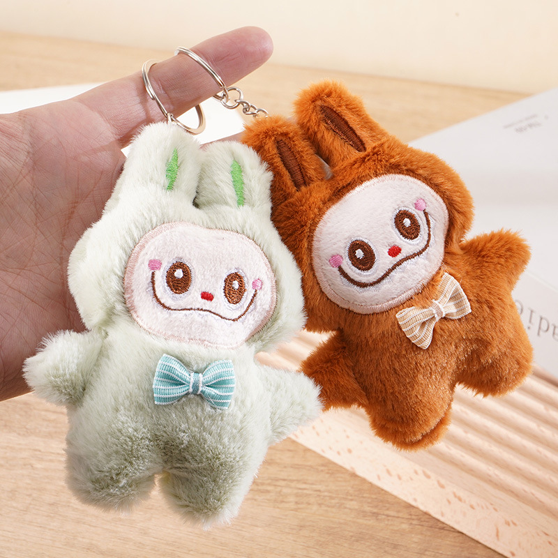 Cartoon plush cloth pendant girl soft hair doll pendant everything bag doll key chain pendant details Picture