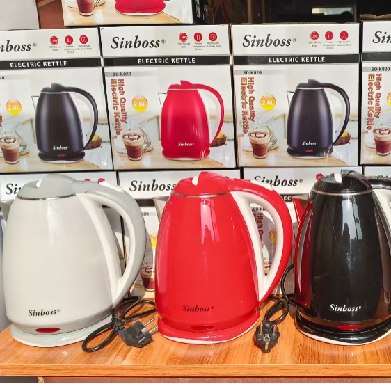 The classic best-selling solid color water kettle 2.0L four-color electric kettle has been upgraded to VDE with two round plugs and double gold temperature control