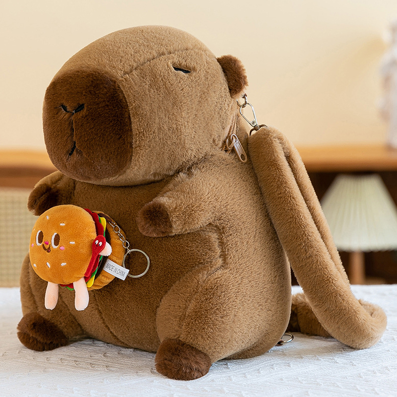 Cute capybara crossbody bag backpack plush toy bag storage bag Capibala children wholesale Item Picture