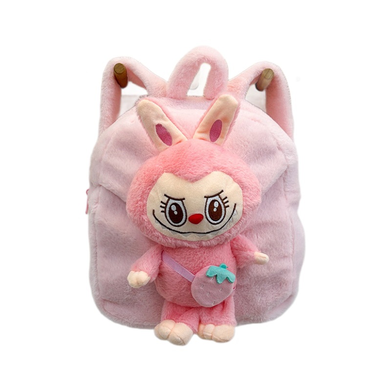 2025 Labab plush one-shoulder backpack cute cartoon soft cute cotton-filled longeared rabbit leisure student bag Application Scenario