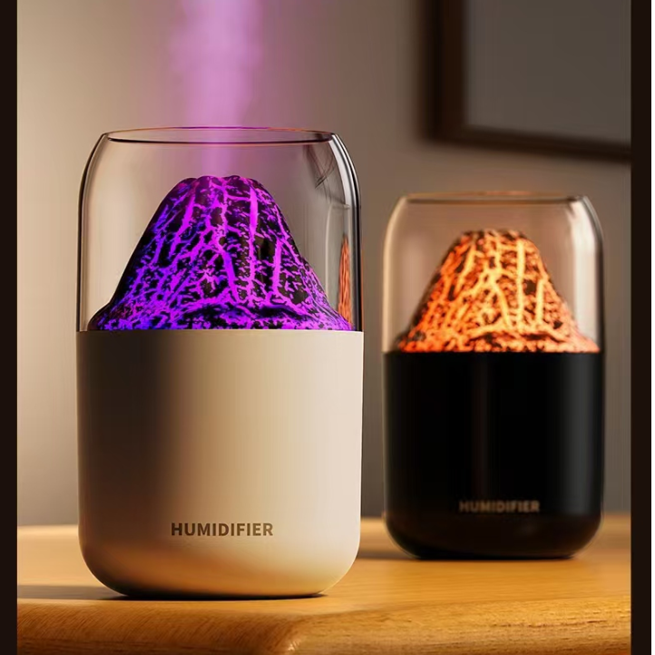 新款火山加湿器家用卧室小型桌面火焰星球大喷雾补水仪香薰加湿器详情图2