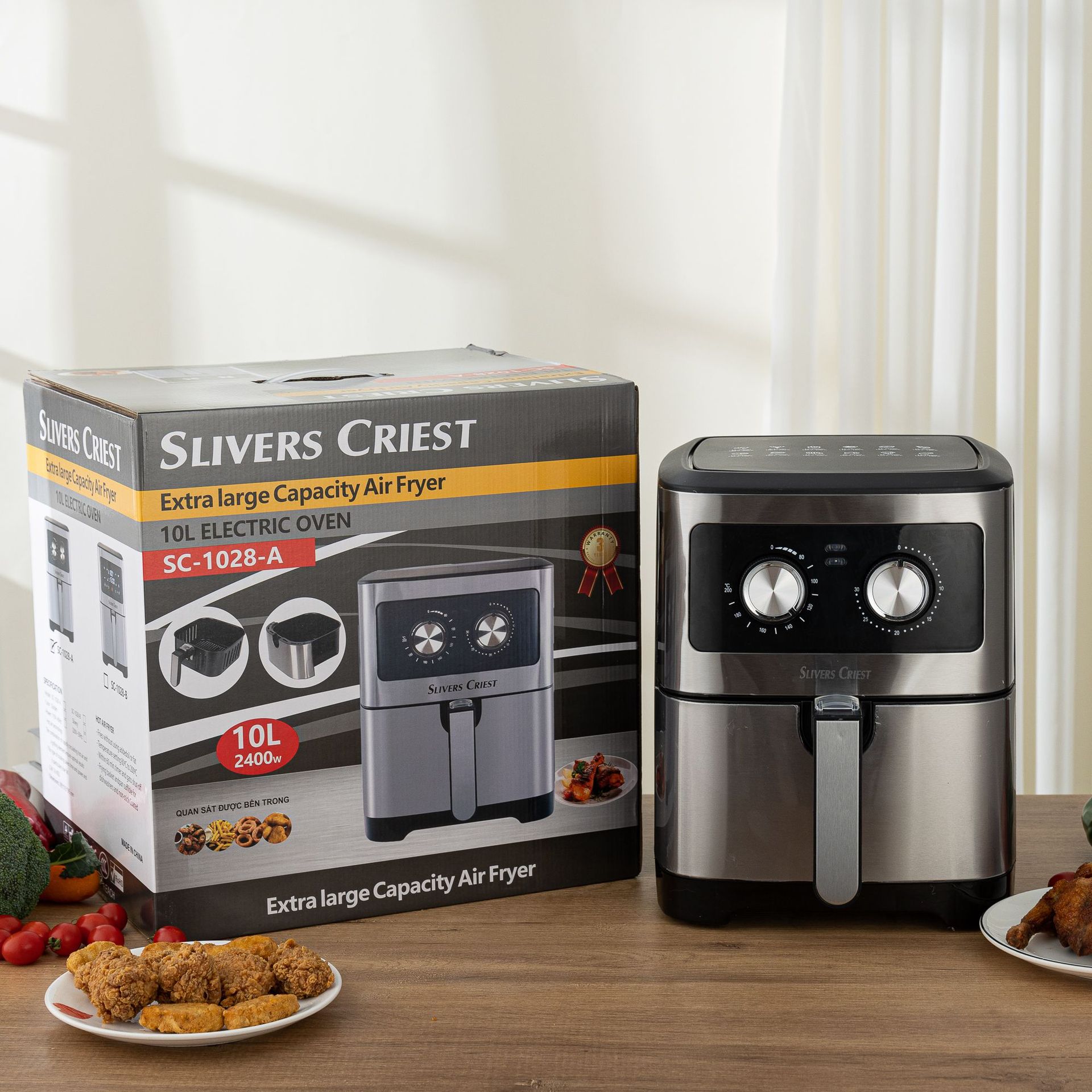 10L Air fryer 热销款欧规插头金属空气炸锅电炸锅跨境厨房电器