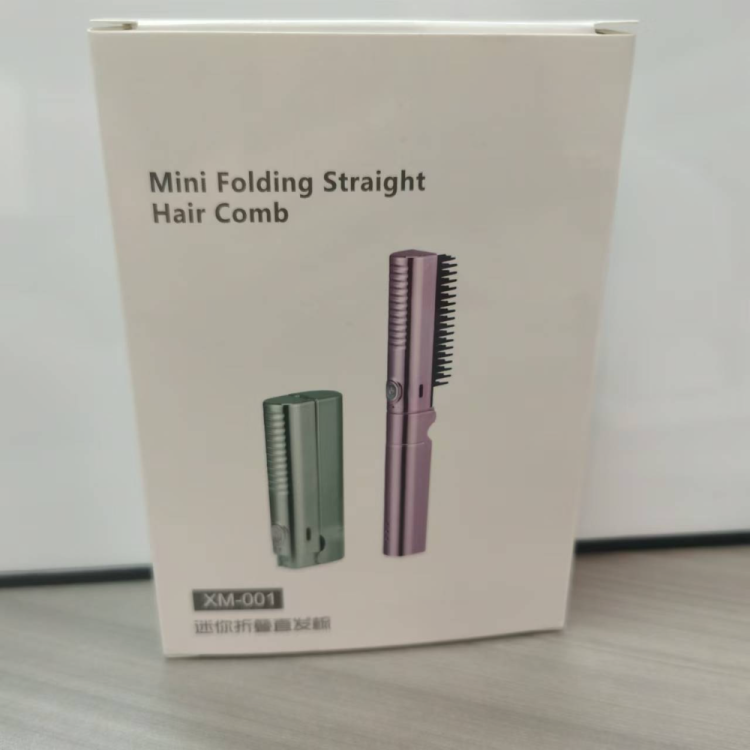 The dazzling pink mini folding straight hair comb is easy to put in a bag details Picture