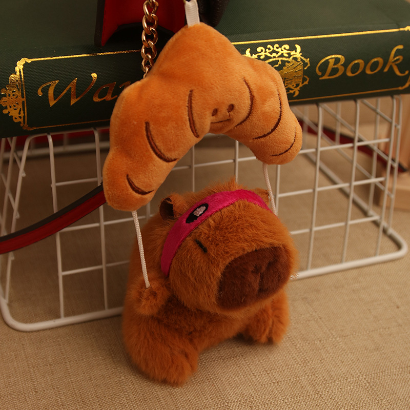 Parachute Capibala plush doll Creative keychain pendant doll small gift Cute pet animal toy Specification drawing