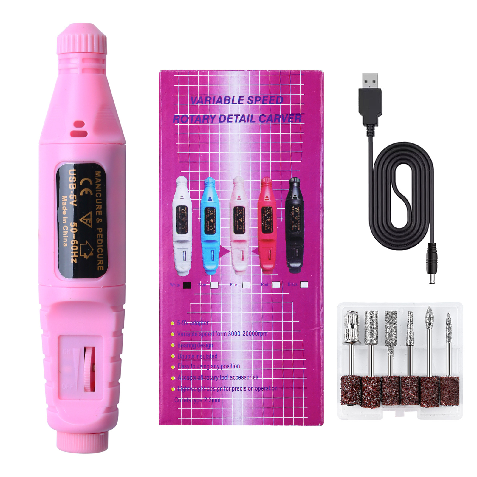Hot-selling nail polish pen-type grinding machine USB cable portable nail polish tool