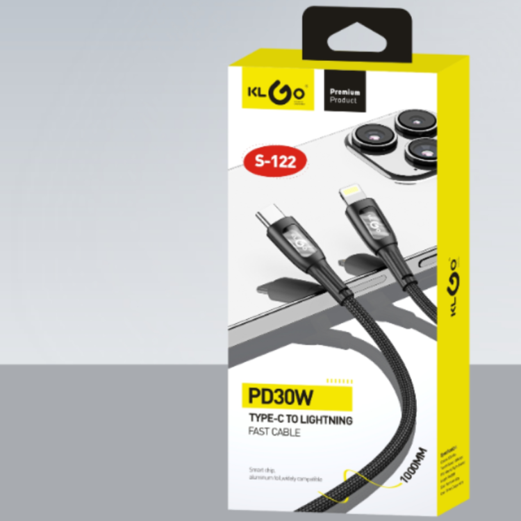 Cool for KLGO PD/100W TYPE-C TO TYPE-C black and white dual-color optional fast charging data cable details Picture