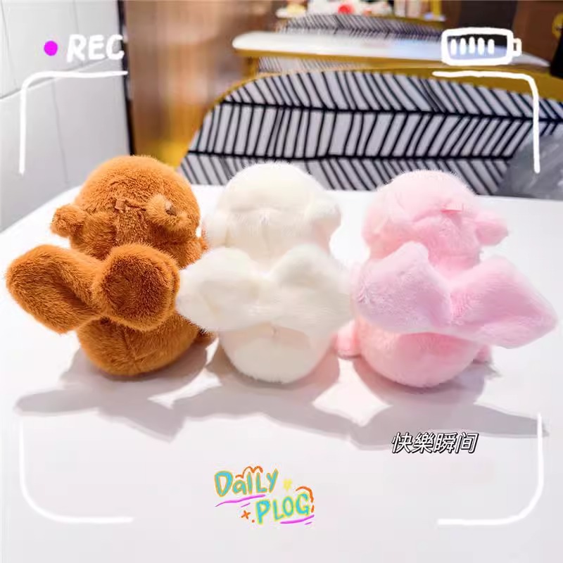 Cartoon string tail wagging backpack capybara plush pop ring children's turtle Kapibala bracelet doll gift Specification drawing