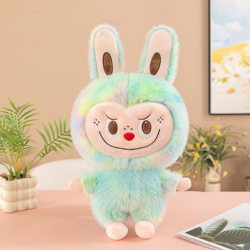 Cross-border new tie-dyed lab doll bubble mat plush toys funny doll rabbit doll wholesale Item Picture