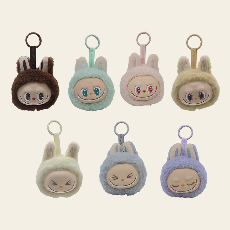 Cross-border new labubu vinyl second generation sitting plush small brain melon ugly blind box doll