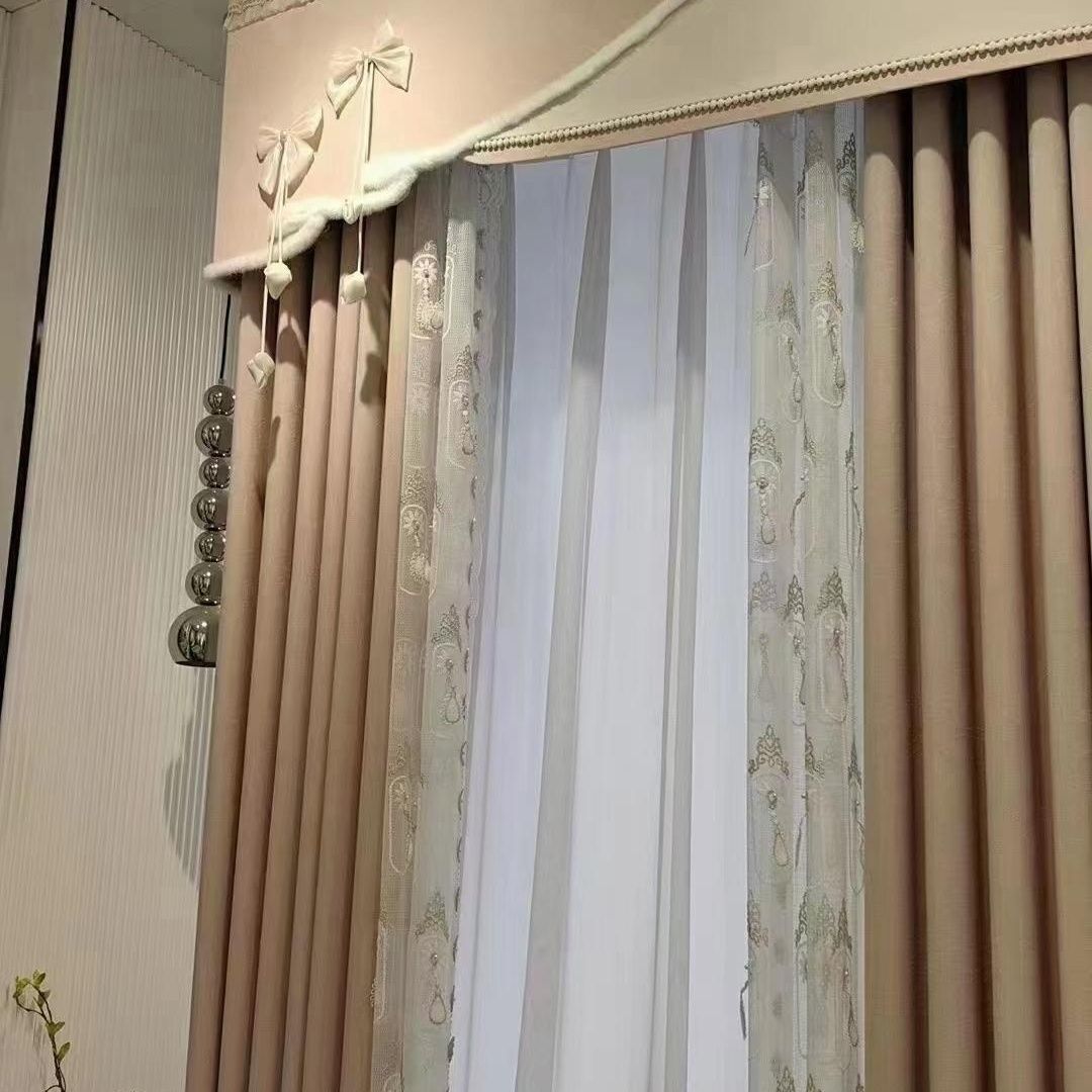 2024 The new three-dimensional mesh flower design comes with a pin-free curtain curtain head side decoration full figure