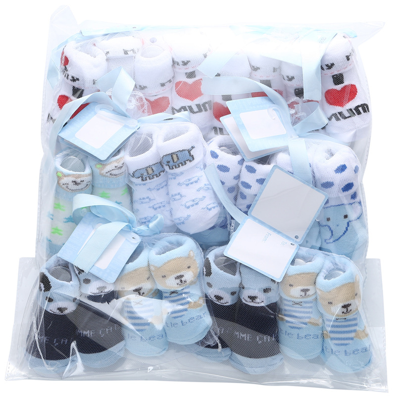 Factory direct cotton cute Princess baby socks set cartoon letter polka dot baby socks set Specification drawing