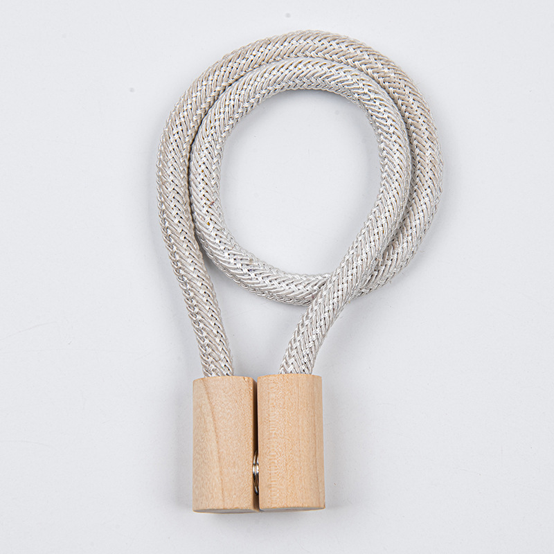 Modern simple Nordic wind log magnetic buckle strap cross-border no holes free installation curtain strap curtain buckle Item Picture