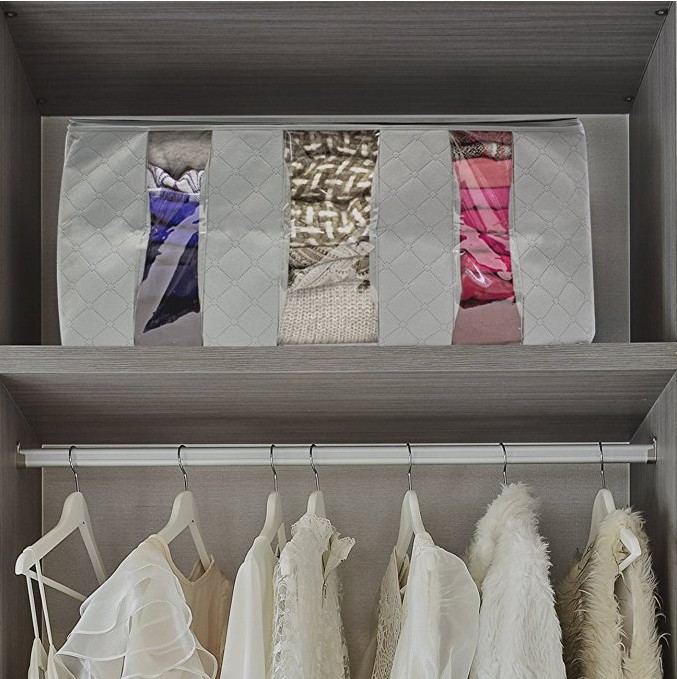 衣物收纳袋定做亚马逊手提收纳整理袋可折叠无纺布收纳袋子定制