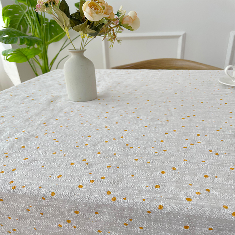 桌布 小清新全棉印花小雏菊简约花色防尘布家用装饰拍照背景布ins