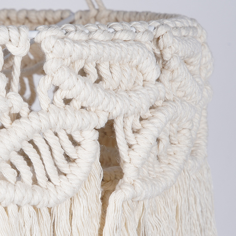 北欧波西米亚风卧室民宿客栈艺术手工编织棉线绳灯罩 装饰吊灯罩