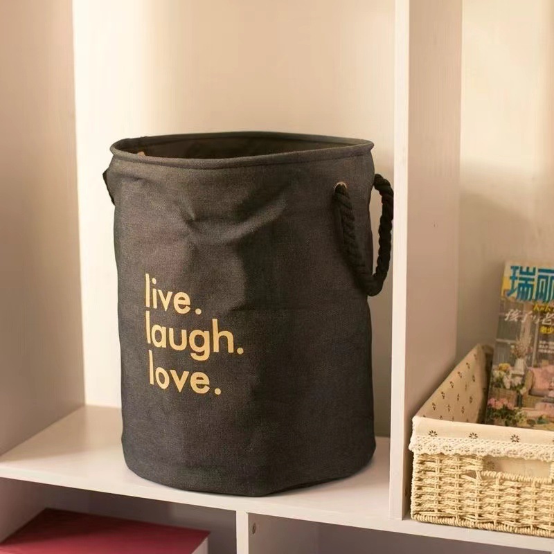 加厚大号日式棉布脏衣篓收纳篮衣服收纳筐棉麻杂物收纳桶现代简约详情图2