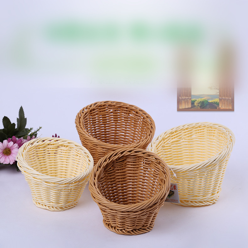 批发弘泰仿藤篮子火锅店生菜筐火锅篮子仿藤编织筐菜篮子编织果篮