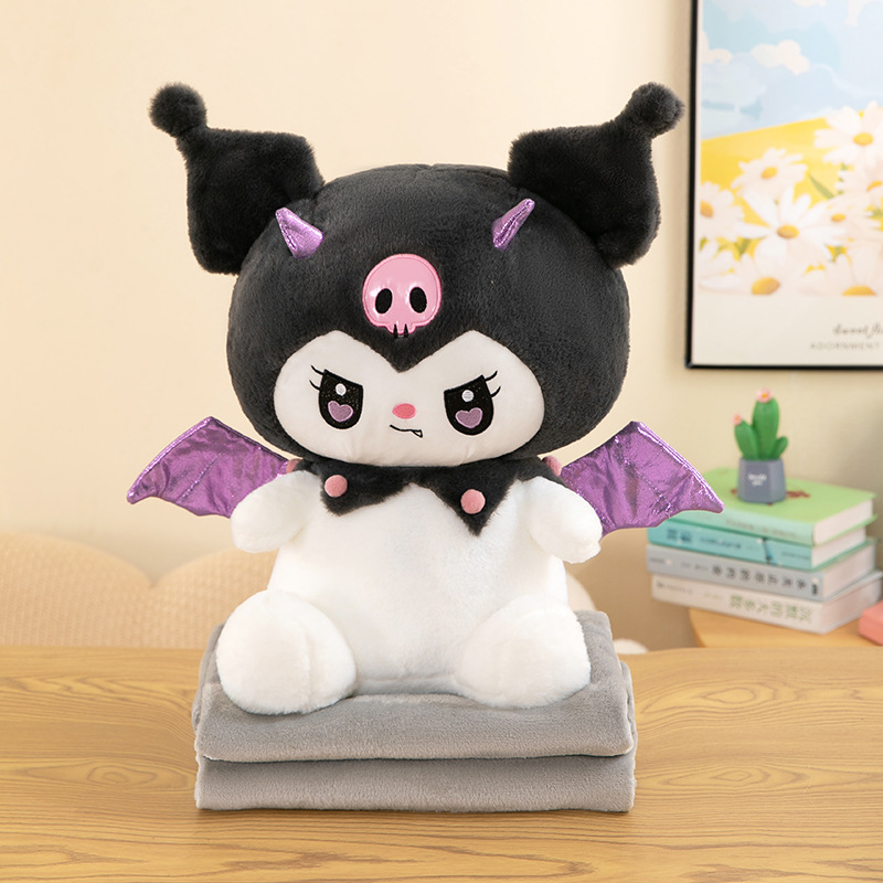 跨境卡通毛绒公仔抱枕被子两用二合一沙发靠垫空调被儿童午睡毯子