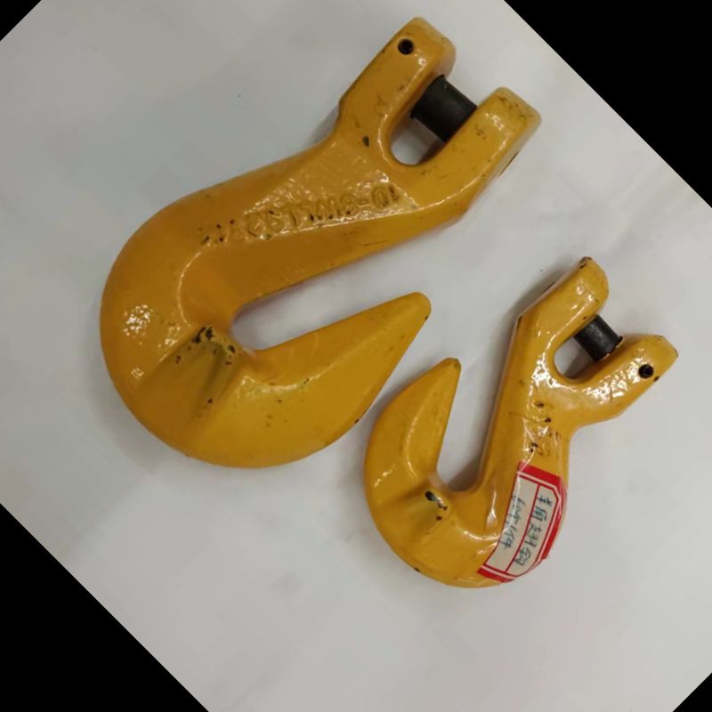 Lifting sheep horn hook, chain link, hook eye type, winged hook, sheep horn winged grab hook Specification image