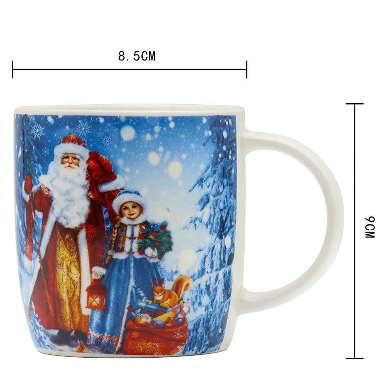 圣诞节礼品/陶瓷杯/卡通马克杯白底实物图