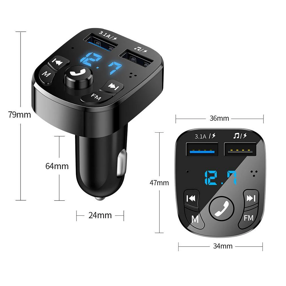 多功能车载MP3播放器FM蓝牙接受器汽车音乐U盘用品双USB车载快充详情19
