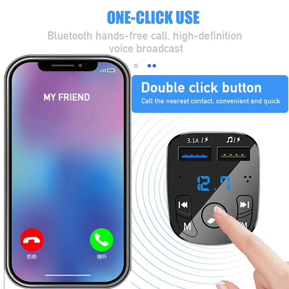 多功能车载MP3播放器FM蓝牙接受器汽车音乐U盘用品双USB车载快充详情8