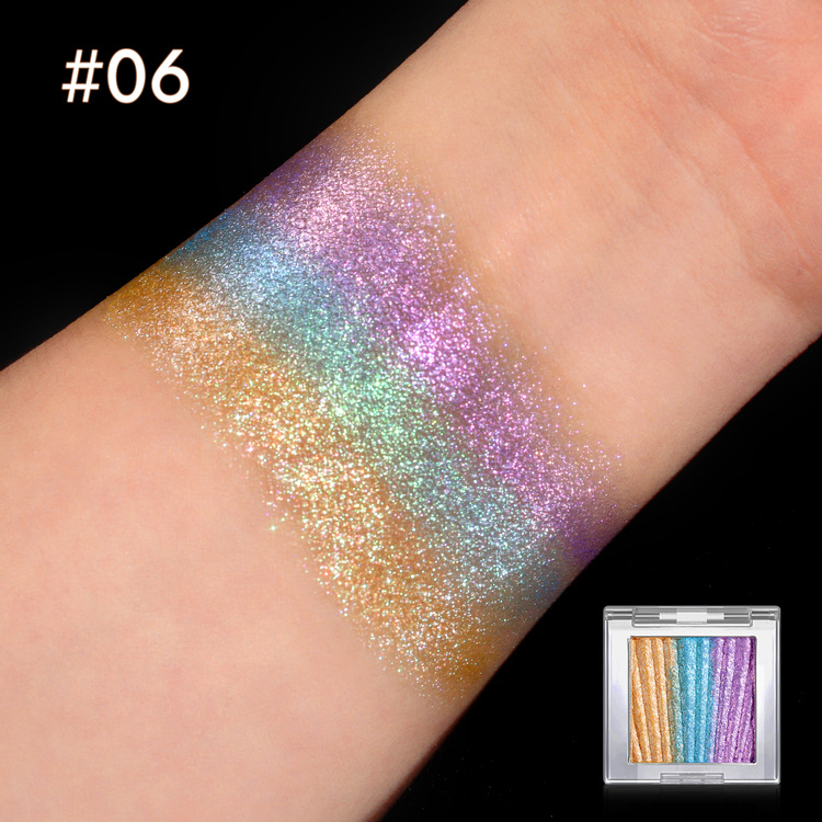 Pequeña cantidad personalizada OEMODM camaleón patrón vertical gradiente arco iris eyeshadow bandeja multicolor color brillante duradero no mareo belleza transfronteriza nuevo artículo - 10