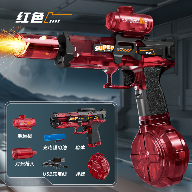 Cross-border fire light ardilla de hielo eléctrico pistola de agua auto render red pistola de agua playa al aire libre verano niños juguetes - 8