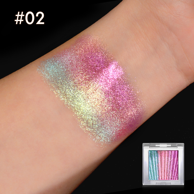 Pequeña cantidad personalizada OEMODM camaleón patrón vertical gradiente arco iris eyeshadow bandeja multicolor color brillante duradero no mareo belleza transfronteriza nuevo artículo - 7