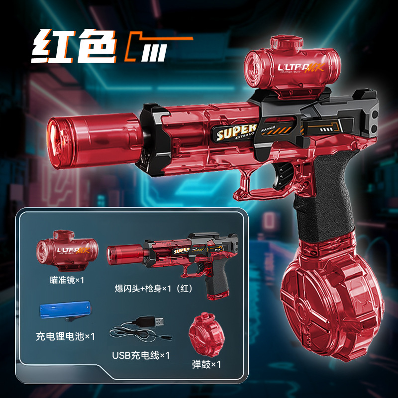 Cross-border fire light ardilla de hielo eléctrico pistola de agua auto render red pistola de agua playa al aire libre verano niños juguetes - 13